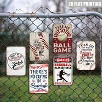 Letrero Metálico Vintage de Béisbol 'Take Me Out to the Ball Game' para Decoración de Cuarto de Hombre