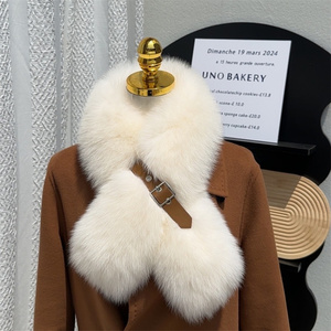 Real Fox Fur Scarf Shawls Soft Winter Collar Stole Plush Wraps for Women - Product Image 3