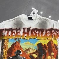 T-shirts pour hommes de haute qualité, grammage lourd, effet délavé, design de marque de luxe avec trous et strass, vente en gros, Life Hustlers