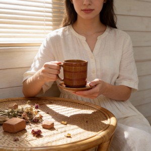 Taza de Café de Cerámica con Diseño de <span class=keywords><strong>Estrella</strong></span> y Luna, Estilo Wabi-Sabi, Color Marrón Zebra - Product Image 5