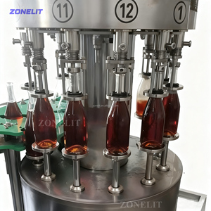 Nhỏ ROTARY làm đầy chất lỏng và đóng nắp máy tự động rót chai dòng với hệ thống băng tải - Product Image 1