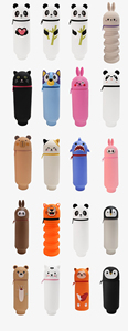 กล่องใส่ปากกาซิลิโคนแบบตั้งได้, ที่ใส่ดินสอรูปสัตว์น่ารัก, ที่จัดระเบียบโต๊ะแบบ<span class=keywords><strong>พับ</strong></span>ได้, ใส่ปากกาได้ 15 ด้าม, ปลอดสาร BPA - Product Image 2