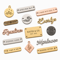 Étiquette personnalisée en métal avec logo, lettres 3D, plaques nominatives, étiquette dorée en forme de couronne pour sacs à main faits main et usine de sacs - Conception gratuite