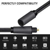 Câble audio stéréo optique avec gaine en PVC, prise plaquée or Toslink pour barre de son de voiture, TV, PS5, Xbox 0,5M-10M