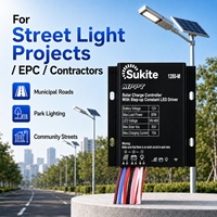 Contrôleur solaire MPPT Boost 1280 12V 80W15A fiable Sukite AUTO pour éclairage public à énergie solaire avec capteur pour projet d'éclairage de rue
