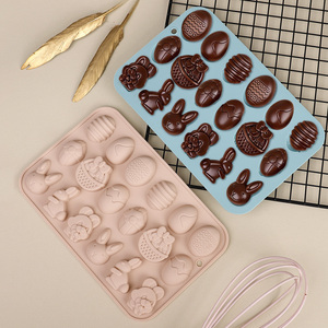 Moules en <span class=keywords><strong>silicone</strong></span> pour chocolat de Pâques, 18 cavités, motifs lapin et œuf, pour bonbons, gâteaux, gelées, glaçons, savons, résine - Product Image 4