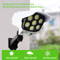 Caméra de sécurité factice solaire extérieure, projecteur LED à détecteur de mouvement, applique murale étanche pour cour, garage, patio, jardin