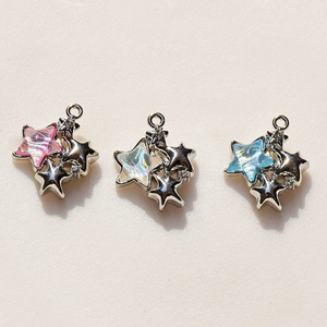 Faux <b>Seashell</b> Star Alloy Pendant Pink Blue White For <b>Necklace</b> Making Jewelry Findings Zinc Alloy Plated Star Shape GJ208 - Product Image 1