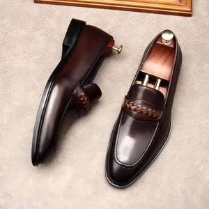 Chaussures habillées de luxe pour hommes, de haute qualité, faites à la main en cuir véritable, grandes tailles, rehaussantes, imperméables et respirantes - Product Image 2