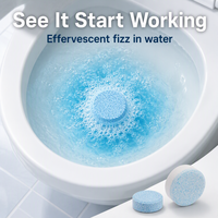 Tablettes effervescentes nettoyantes pour cuvettes de toilettes, pour le nettoyage quotidien des salles de bain domestiques