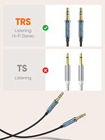 Câble audio stéréo plaqué or 3,5 mm CableCreation, cordon auxiliaire tressé en PVC de 1/8 pouce pour lecteur DVD et haut-parleur