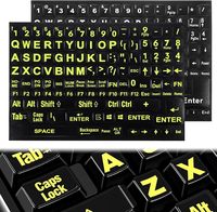 Pegatinas de Letras para Teclado, Pegatinas Universales en Inglés para Teclado de Computadora Grande, Pegatinas Amarillas de Tamaño Completo para Laptop, Computadora de Escritorio y Notebook