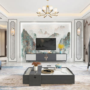 Foshan <span class=keywords><strong>Dalle</strong></span> de pierre de luxe 900X2700 Grain continu léger brillant pour TV canapé fond mur salon carreaux d'intérieur utiliser - Product Image 5