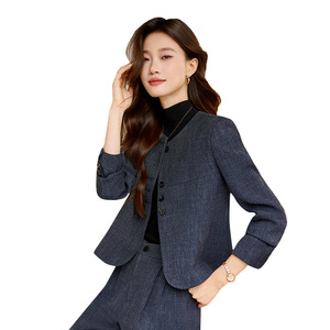 Women's Short Suit <b>Set</b> 2025 New Style Solid Color Polyester <b>Blazer</b> Anti-Wrinkle Casual Suit - Product Image 5
