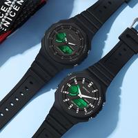 Jam Tangan Pria SANDA 6016 Digital Analog Tali Silikon Multifungsi Sport Alarm Stopwatch Dual Time Tahan Air Jam Tangan Digital