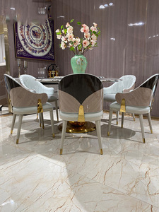 Stile minimalista, mobili moderni <span class=keywords><strong>e</strong></span> lussuosi per ville di lusso. Tavoli da pranzo rotondi in marmo per la casa personalizzati. - Product Image 2