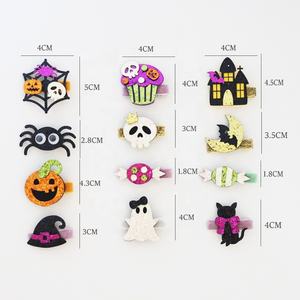 Pinzas para el Cabello de Halloween Personalizadas, Divertidas, con Diseño de Fantasma, Calabaza, Brillo y Murciélago Negro, para Niñas - Product Image 6