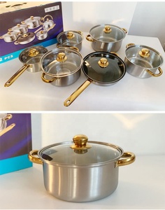 Ensemble de 12 ustensiles de cuisine sans fumée en acier inoxydable avec couvercle en verre, compatible tous feux, style moderne, comprenant une casserole à lait, une marmite à soupe et une poêle à frire - Product Image 2