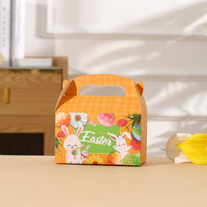 Caja de Papel Blanca con Asa y Diseño de Conejito de Pascua para Guardar Dulces y Chocolates, Caja de Regalo para Fiestas - Product Image 2