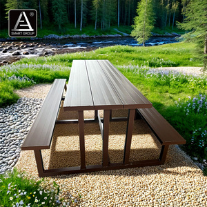 Smart Sports Camping Garden <b>Table</b> <b>and</b> Chair Aluminum Dining <b>Table</b> <b>Outdoor</b> Park Powder Coated Aluminum Picnic <b>Table</b> With <b>Benches</b> - Product Image 2