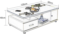 2024 Offre Spéciale Table à thé salon meubles verre Table basse moderne Table centrale en verre noir trempé avec rangement 30-45 jours