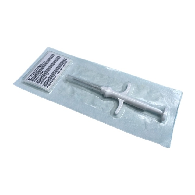 134.2kHz EM4305 Chip 1.4*8mm Glass Core Injectable RFID Animal Microchip Tag with Syringe