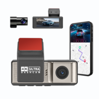 Caméra embarquée double objectif F1.5 4K HDR GPS DVR avec ADAS, écran 3,16 pouces, 4K+1080P, G-Sensor, WiFi, anti-fraude