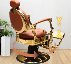 <span class=keywords><strong>2025</strong></span> Golden Luxury Beauty Hair Salon Barbear Barbeiro Cadeira Hidráulica Saloon Cadeira Salão Móveis Styling Cadeira - Product Image 2