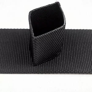 Sangle <span class=keywords><strong>tubulaire</strong></span> en polyester en nylon noir creux à haute ténacité Sangle <span class=keywords><strong>tubulaire</strong></span> ronde douce pour fournitures d'extérieur en fronde - Product Image 1