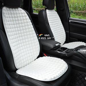 Housses de siège de voiture en fausse fourrure, chaleur hivernale, pièce unique avant, design à carreaux décoratif - Product Image 2