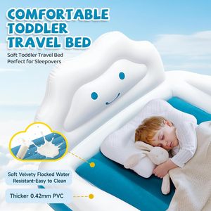 Cloud Shaped <b>Inflatable</b> <b>Toddler</b> Travel <b>Bed</b> with Safety Bumpers for Kids Home Camping Hotel - Product Image 5
