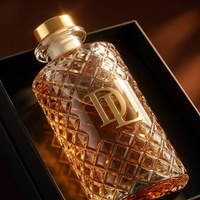 Flacon diffuseur de parfum d'aromathérapie rond en verre transparent de luxe de 50 ml, 100 ml, 200 ml avec gravure givrée pour la maison, les fêtes et l'utilisation en voiture