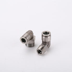 وصلة كوع سريعة التوصيل بزاوية قائمة من الفولاذ المقاوم للصدأ 304، قابلة للدوران، مع طرف ذكر ملولب، موصل <span class=keywords><strong>PL</strong></span> من الفولاذ المقاوم للصدأ - Product Image 4