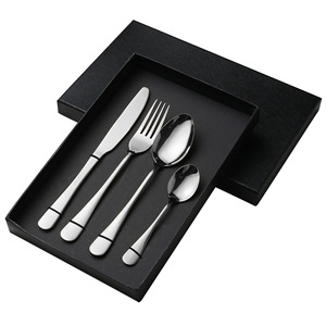 24-Piece sang trọng dùng một lần kinh doanh Bộ đồ ăn đặt 1010 Tây bít tết dao muỗng nĩa PVD bề mặt thép không gỉ cho khách sạn - Product Image 6