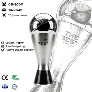 Trofeo de Metal Plateado de Lujo con Bola 3D en la Parte Superior, Premio Deportivo Grabado Personalizado para <span class=keywords><strong>el</strong></span> <span class=keywords><strong>Mejor</strong></span> <span class=keywords><strong>Jugador</strong></span> del Año, Premio de Reconocimiento de Alta Calidad - Product Image 1