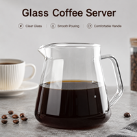 Carafe à café en verre borosilicate de haute qualité, 360 ml et 600 ml, transparente, pour le café filtre et le thé, vente en gros