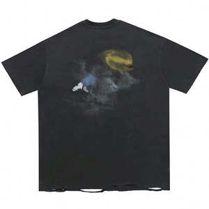 2025 250 Gsm T-shirt vierge T-shirt surdimensionné uni Fournisseurs de t-shirts unis déchirés de haute qualité - Product Image 2