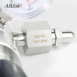 Çift basınç göstergesi paslanmaz çelik laboratuvar test giriş helyum Argon asetilen gaz için 4000 PSI yüksek basınç regülatörü - Product Image 4