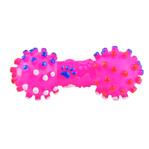Vente directe d'usine de jouets pour animaux de compagnie, y compris des haltères couineurs, des jouets pour chiens pour le nettoyage des dents et des jouets en forme d'os en vinyle. - Product Image 5