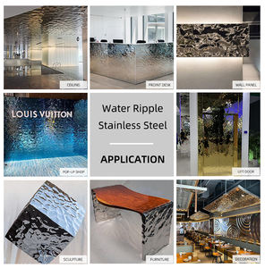 Shotalemetic ss 304 יריעות צבע זהב תקרה קיר מים אדולים מושחמים לוח נירוסטה - Product Image 3