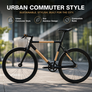 Bamboo Bike <b>Frame</b> Foldable Aluminum Alloy Cruisers Compatible Powder Coated Modern Retro Style - Product Image 1
