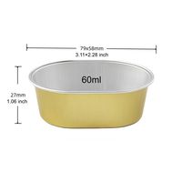 Moule à dessert de fête personnalisé de haute qualité, couleur personnalisée, 60 ml, 2 oz, petit récipient ovale en aluminium pour la confiture, la pâtisserie et les gâteaux