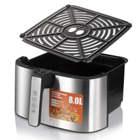 RAF 2025 Freidora multifuncional Protección contra sobrecalentamiento Freidora de aire Cocina profunda Freidora de aire doméstica eléctrica 8L Control táctil fácil