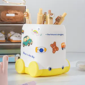 קריקטורה בצורת עט מחזיק עט עגול חמודים מחזיק עט פלסטיק - Product Image 4