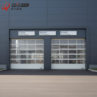 Porte automatique moderne Cutedoor QT-10 finie, avec télécommande électrique, en alliage d'aluminium, pour usage extérieur et entrepôt, résistante au vent