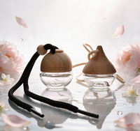 Diffuseur de parfum pour voiture en verre sérigraphié de forme unique, 5 ml, avec bouchon métallique pour l'application de parfum