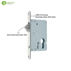 High Quality Full 304 Stainless Steel <b>Hook</b> <b>Bolt</b> Mortise Door Lock for Sliding Door - Product Image 2
