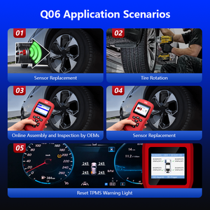 QQr Q06 코드 리더 TPMS 센서 시스템 433/315MHz/WiFi/RF/ 3.7V 프로그래밍 가능 글로벌 자동차용 - Product Image 5