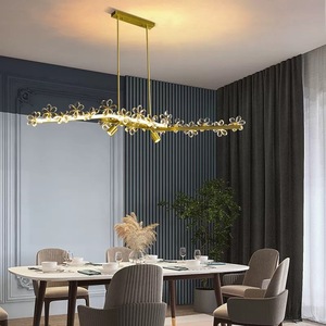 Plafonnier en cristal et cuivre de style postmoderne, style nordique de luxe léger pour salon, chambre, bureau, villa créative et tendance - Product Image 4