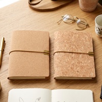 Carnet A7 à couverture rigide naturelle avec fermeture élastique, logo personnalisé et pages intérieures, journal écologique pour le bureau, cadeau d'entreprise